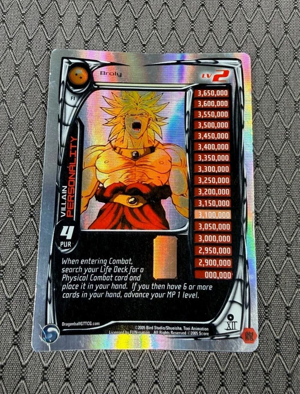 Broly Lv2 Hi-Tech Foil Promo #F1 Limited Dragon Ball Z/GT Score DBZ Card UR Seal